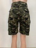 Summer women's trendy camouflage slim cotton shorts