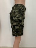 Zomerse trendy camouflage slim katoenen short voor dames