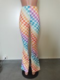 Women's Colorful Printed Slim Bootcut Pants