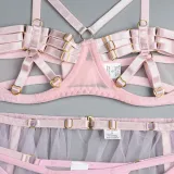Sexy Three-Piece Hollow Plunging Heavy Industry Sexy Fashion Sexy Suit
