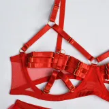 Sexy Three-Piece Hollow Plunging Heavy Industry Sexy Fashion Sexy Suit