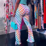 Women's Colorful Printed Slim Bootcut Pants
