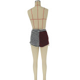 Ladies Stripe Sexy Fashion Casual Versatile Colorblock Shorts