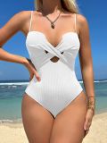 Sexy Solid One-Piece Hollow Swimsuit