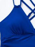 Solid Color Straps Sexy Bikini Swimwear Two Pieces Swimsuit