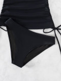 Solid Color Straps Sexy Bikini Swimwear Two Pieces Swimsuit