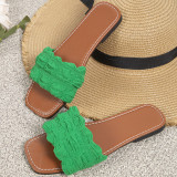 Women's Solid Color Square Toe Open Toe Square Heel Low Heel Fashion Sandals And Slippers Summer