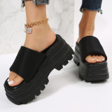 Summer Style Open Toe Wedge Sandals And Slippers Women's Platform Bottom Sandals Thick Bottom Slippers Outdoor