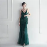 Plus Size Women Sequined Formal Party Maxi Evening Dress