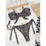 Women Bikini Leopard Print Knotted swimwear Two Pieces