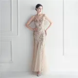 Plus Size Women Sequined Formal Party Maxi Evening Dress