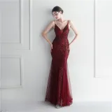 Plus Size Women Sequined Formal Party Maxi Evening Dress