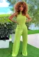 Women Sexy Pleated Sleeveless Jumpsuit