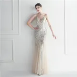 Plus Size Women Sequined Formal Party Maxi Evening Dress