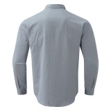 Men's Loose  Business Long Sleeve Turndown Collar Shirt