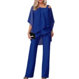 Women's Fashion Solid Loose-fitting Casual Bat Sleeves Cropped Set