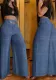 Solid Color Wide Leg High Rise Pants Loose Fit Slim Fit Bell Bottom Pants