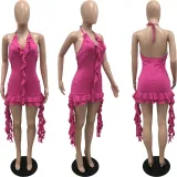 Sexy sling with irregular ruffles Bodycon Dress