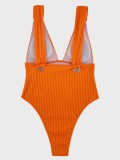 One piece women's sexy solid color bikini swimsuit