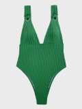 One piece women's sexy solid color bikini swimsuit