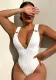 One piece women's sexy solid color bikini swimsuit