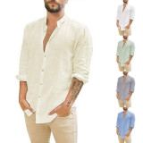 Men's Loose  Business Long Sleeve Turndown Collar Shirt