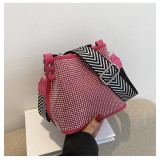 Fashion Wide Shoulder Strap Versatile Full Diamond Messenger Bag Female Simple Casual Trendy Single Shoulder Bucket Bag