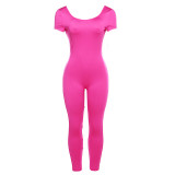 Summer Women's Sexy Low Back High Waist Tight Fitting Sports Fitness Jumpsuit