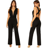 Sexy Fashion Solid Color Ladies Jumpsuit