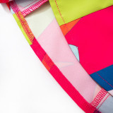 Women's Summer Printed Wrap Top Zipper Skirt Casual Suit