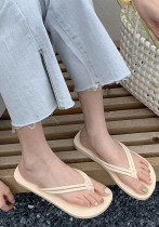 Simple solid color women's summer flip flops fashion Beach Holidays Outdoor Wear beach flip flops