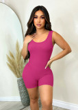 Women's Cotton Ribbed Rompers Summer