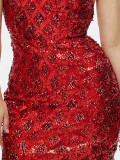 Women Sexy Camisole Slim Sequin Sleeveless Evening Gown