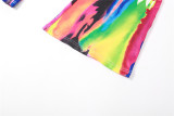 Summer Women sexy suspender print color contrast Jumpsuit
