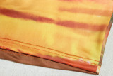 Women Tie Dye Print Round Neck Long Sleeve Crop Top