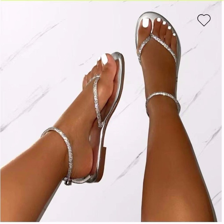 Womens best sale rhinestone sandals