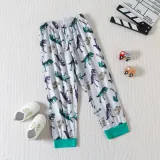 Autumn Boys Homewear Set Children's Cartoon Dinosaur Print Long-Sleeved Two-Piece Pajama Set