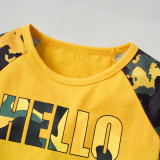 Summer Yellow Children's Clothes Children's Clothing Short-Sleeved T-Shirt Shorts Two Piece Set