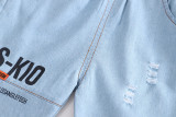 Children's Summer Casual Vertical Stripe Turndown Collar Short Sleeve Boys Polo Shirt Shorts Baby Summer Fashion Two Piece Set