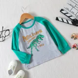 Autumn Boys Homewear Set Children's Cartoon Dinosaur Print Long-Sleeved Two-Piece Pajama Set