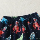 Autumn Boys Homewear Set Children's Cartoon Dinosaur Print Long-Sleeved Two-Piece Pajama Set