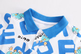 Kids Boys Summer Turndown Collar Short Sleeve All Over Print Tops Shorts Casual Baby Summer Clothes