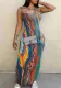 Womenprinted Strap Sexy Long Dress