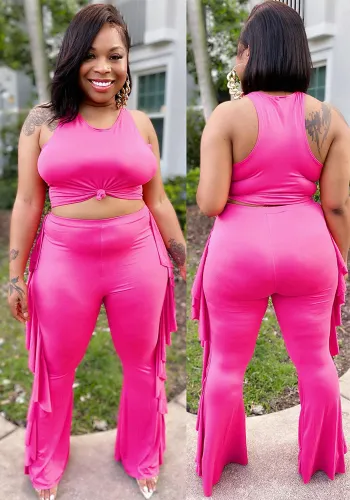 Fashion Women's Clothing Solid Color Tank Top Trousers Two-Piece Set