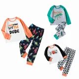 Autumn Boys Homewear Set Children's Cartoon Dinosaur Print Long-Sleeved Two-Piece Pajama Set