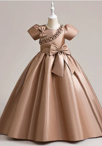 Children's long dress skirt short-sleeved girl princess dress