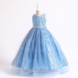 Children's sequin mesh fluffy dress June 1 chorus performance wedding dress