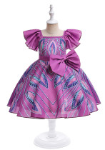 Cosplay futuro vestito da principessa iwaju gonna piuma stampa manica volante vestito da prestazione per ragazze