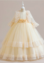 Mädchen-Hochzeitskleid, Mesh-Kuchen-Prinzessin-Kleid