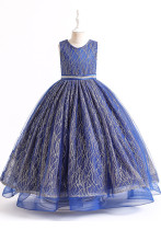 Flauschiges Kleid aus Pailletten-Mesh für Kinder, 1. Juni, Hochzeitskleid für Chorauftritte